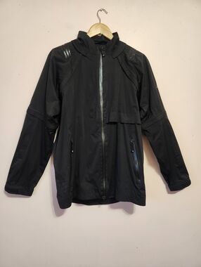 Adidas Black Matte Golf 3-Way Convertible ClimaProof Jacket Windbreaker Men's M